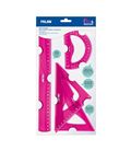 Juego reglas 4 piezas flex&resistant rosa milan 359801p