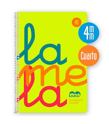 Cuaderno 4º 4mm 80h 90g tapa plastic amarillo fluor lamela 7ctp004a - 7CTP004A