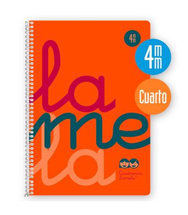 Cuaderno 4º 4mm 80h 90g tapa plastic naranja fluor lamela 7ctp004n - 7CTP004N