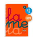 Cuaderno 4º 4mm 80h 90g tapa plastic naranja fluor lamela 7ctp004n