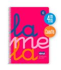 Cuaderno 4º 4mm 80h 90g tapa plastic rosa fluor lamela 7ctp004r