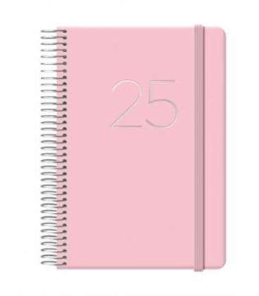 Agenda 12,5x18 2025 dia pagina espiral gloss rosa dohe 12571 - 12571