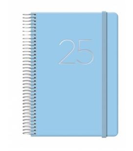 Agenda 12,5x18 2025 dia pagina espiral gloss azul dohe 12572