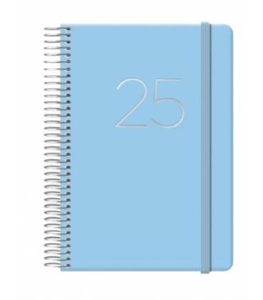 Agenda 12,5x18 2025 dia pagina espiral gloss azul dohe 12572 - 12572