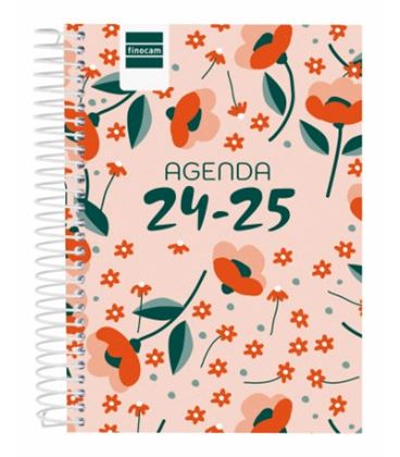 Agenda escolar 24/25 1/8 dia pagina cool floral finocam 645020625 - 645020625
