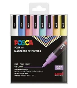 Rotulador permanente 1.5mm estuche pastel pc-3m/8c posca uni 182634850 - 182634850