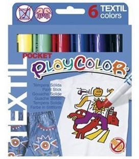 Tempera solida textil 6 und 5grs colores surtidos playcolor 10501 - 10501