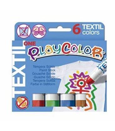 Tempera solida textil 6und 10grs colores surtidos playcolor 10401 - 10401