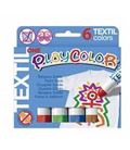 Tempera solida textil 6und 10grs colores surtidos playcolor 10401