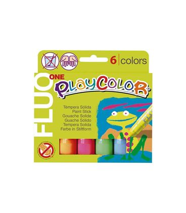 Tempera solida escolar 10g fluo 6u. playcolor 10431 - 10431