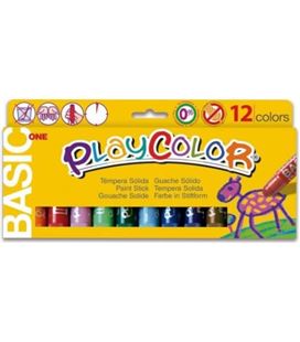 Tempera solida 12 und 10grs colores surtidos basic one playcolor 10731 - 10731