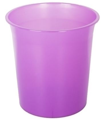 Papelera plastico cerrada 16 litros traslucido malva ptrma 14401045 - 14401045