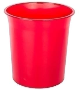 Papelera plastico cerrada 16 litros traslucido roja ptrro 14401064 - 14401064