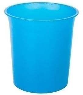 Papelera plastico cerrada 16 litros traslucido azul ptraz 14401285 - 14401285