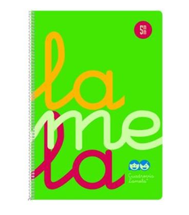 Cuaderno 4º 5mm 80h 90g tapa plastic verde fluor lamela 7ctp005v - 7CTP005V