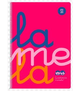 Cuaderno 4º 5mm 80h 90g tapa plastic rosa fluor lamela 7ctp005r