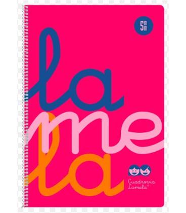 Cuaderno 4º 5mm 80h 90g tapa plastic rosa fluor lamela 7ctp005r - 7CTP005R