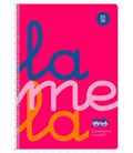 Cuaderno 4º 5mm 80h 90g tapa plastic rosa fluor lamela 7ctp005r - 7CTP005R