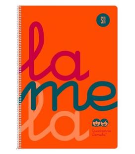 Cuaderno 4º 5mm 80h 90g tapa plastic naranja fluor lamela 7ctp005n