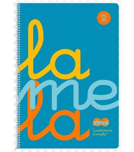 Cuaderno 4º 5mm 80h 90g tapa plastic azul fluor lamela 7ctp005b