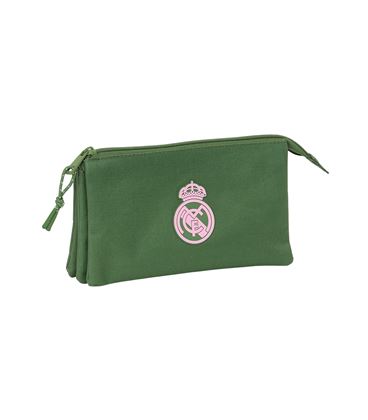 Estuche vacío triple real madrid chica caqui safta 842466744 - 842466744