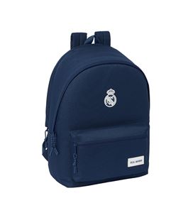 Mochila doble para portatil 15,6"+usb real madrid marino safta 642469820