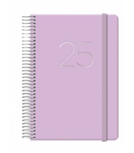 Agenda 12,5x18 2025 dia pagina espiral gloss morado dohe 12574