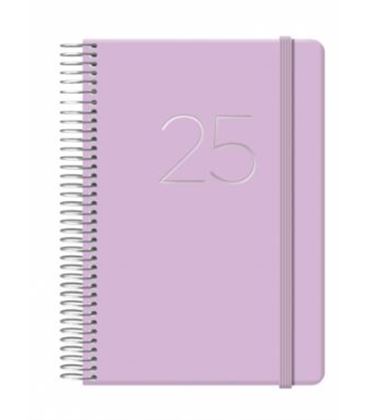 Agenda 12,5x18 2025 dia pagina espiral gloss morado dohe 12574 - 12574