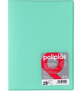 Carpeta 20 fundas fº mint turquesa translucida poliplas grafoplas 01451226