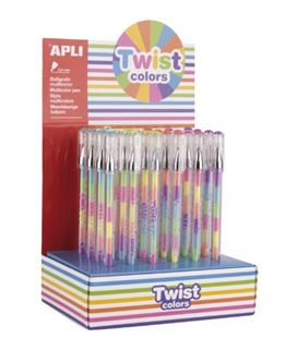 Boligrafo boli gel pen twist colors apli 17498