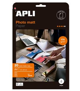 Papel fotografico a4 mate 20h 170gr apli 10418 - 10418