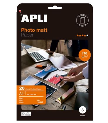 Papel fotografico a4 mate 20h 170gr apli 10418 - 10418