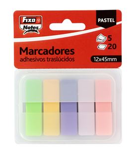 Nota adhesiva posit marcapagina pastel translucidos 5 colores fixo 65007990