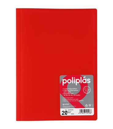 Carpeta 20 fundas fº roja translucida poliplas grafoplas 01451251 - 01451251