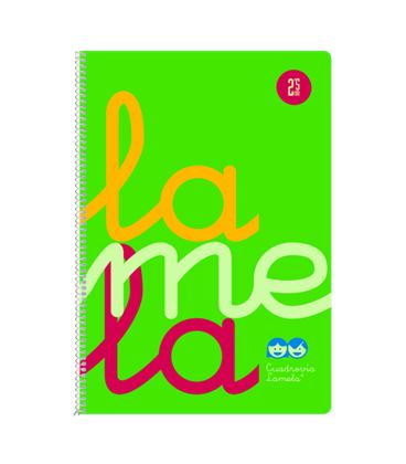 Cuaderno fº 2,5mm 80h 90g tapa plastic verde fluor lamela 7ftp002v - 7FTP002V