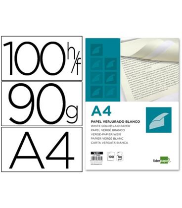 Papel verjurado a4 90 grs 100h blanco liderpapel vj01 - 31905